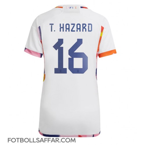 Belgien Thorgan Hazard #16 Bortatröja Dam VM 2022 Kortärmad